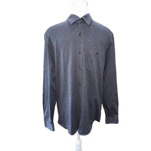 Ted Baker London Grey Cotton Button Down Shirt Long Sleeve Smart Casual Mens L